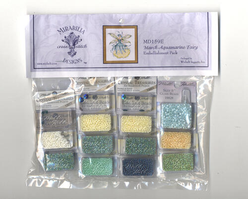 Mirabilia Cross Stitch Chart + Bead Pack - March Aquamarine Fairy