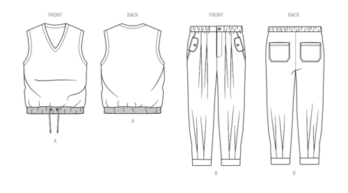 McCalls Know Me Sewing Pattern Men's Pullover Vest and Pants ME2088