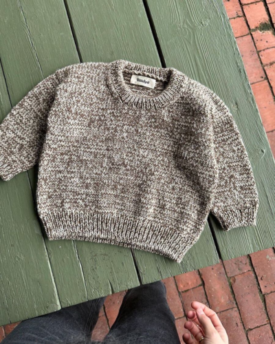 Petite Knit Melange Sweater Baby - Knitting Pattern / Kit