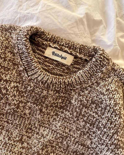 Petite Knit Melange Sweater Baby - Knitting Pattern / Kit