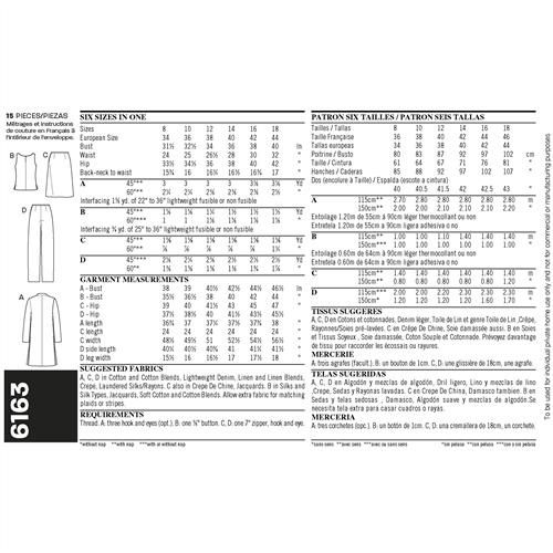 New Look Pattern 6163 Misses Separates