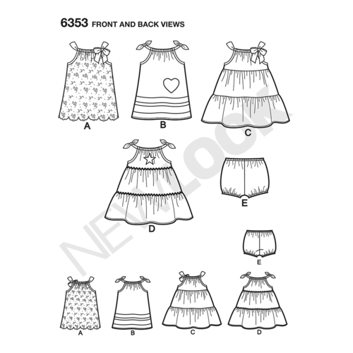 New Look Pattern 3653 -Babies' Dresses and Pants