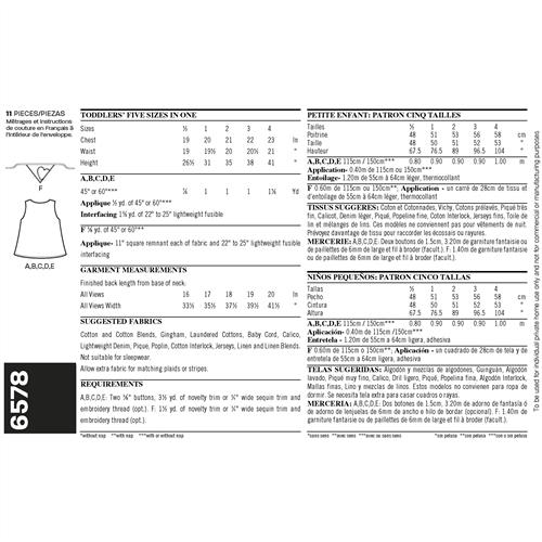 New Look Pattern 6578 Toddler Dresses