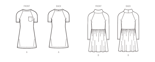 New Look Sewing Pattern Children's and Girls' Knit Dresses N6773