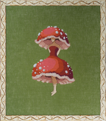 Mirabilia Cross Stitch Chart + Bead Pack - Miss Forest Mushroom