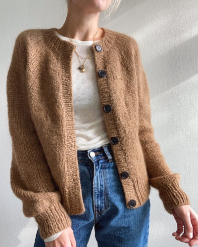 Petite top knit cardigan