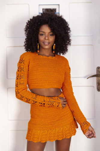 Crochet 2024 orange skirt