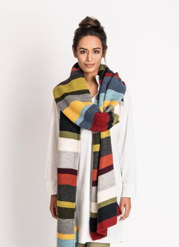 Blue Sky Fibers Woolstok Light - 14 Colour Wrap - Knitting Pattern / Kit