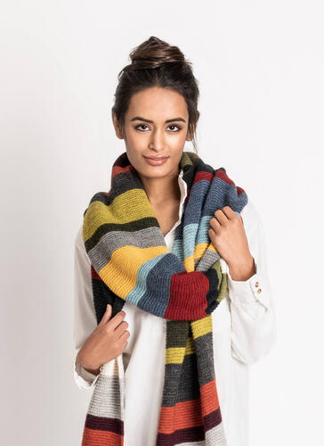Blue Sky Fibers Woolstok Light - 14 Colour Wrap - Knitting Pattern / Kit