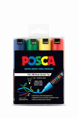 POSCA Uni PC-7M Broad Tip Paint Marker (Pack of 15) WITH CARRY BOX