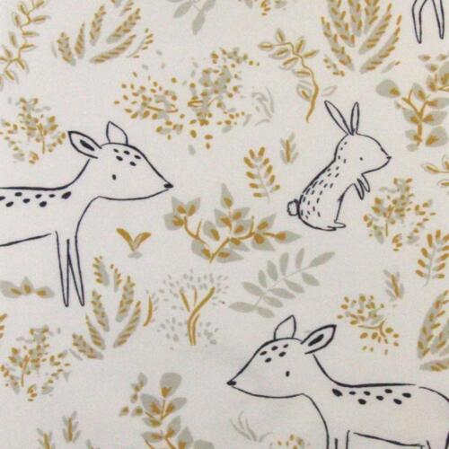 Domotex 100% Cotton - 115gsm Deer & Bunny Neutral