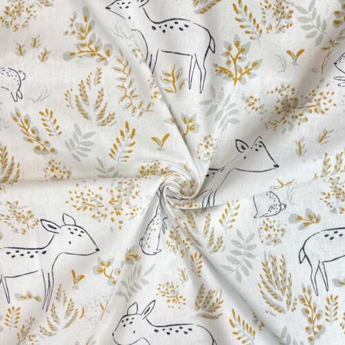 Domotex 100% Cotton - 115gsm Deer & Bunny Neutral