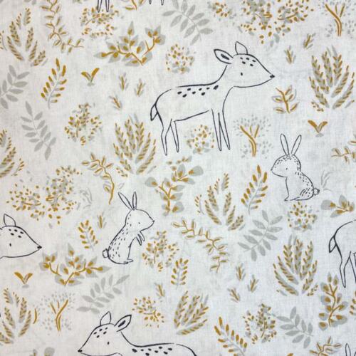 Domotex 100% Cotton - 115gsm Deer & Bunny Neutral