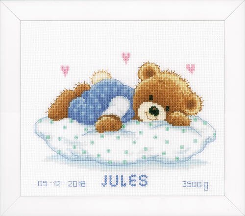 Vervaco  Cross Stitch Kit - Snoozing teddy bear