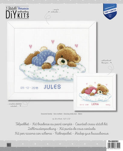 Vervaco  Cross Stitch Kit - Snoozing teddy bear