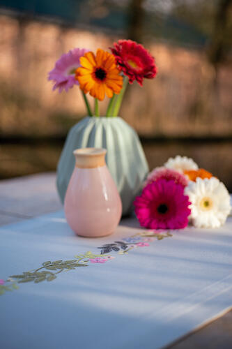 Vervaco  Cross Stitch Table Runner Kit - Flowers & leaves