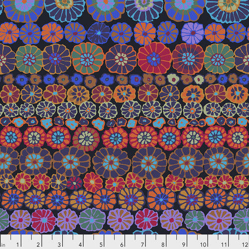 Free Spirit Kaffe Fassett Row Flowers - Dark