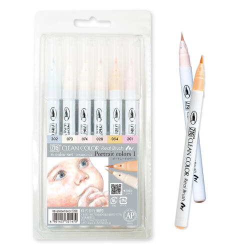 Kuretake Clean Color Real Brush Pen Set - Jewel Colors