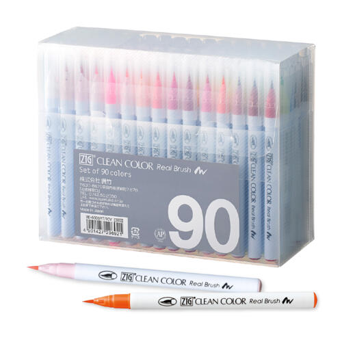 KURETAKE ZIG CLEAN COLOR Real Brush, 90 color set The Ribbon Rose
