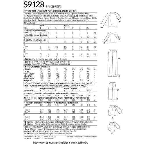 Simplicity Pattern 9128 Men's & Boys Sleepwear