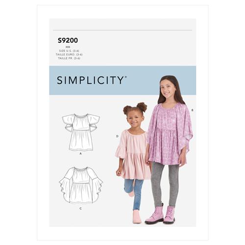 S8105  Simplicity Sewing Pattern Child's & Girls' Knit Tunics and