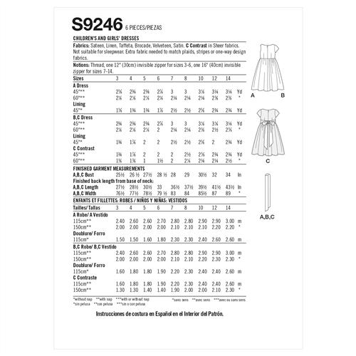 Simplicity Pattern 9246 Child & Girl Dresses