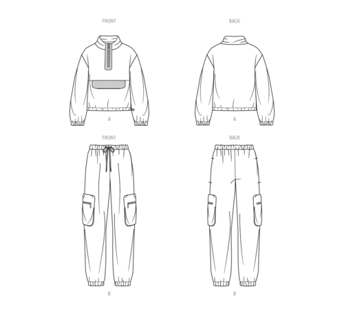 Simplicity Sewing Pattern Unisex Sweatshirt and Pants S9828