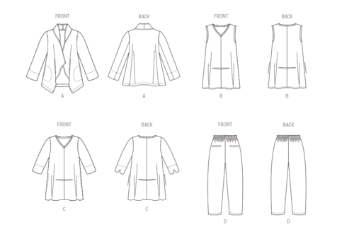 Vogue Misses' Jacket, Tunics and Pants by Marcy Tilton