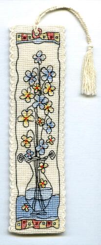 Michael Powell Flowers in Glass Vase Book Mark Cross-Stitch Kit