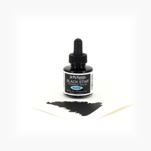 Dr. Ph. Martin's Black Star India Ink, Bottles - 1.0 oz / Matte