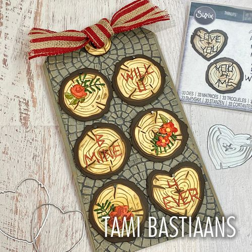 Sizzix Tim Holtz Thinlits Die Set 33PK - Wood Slice