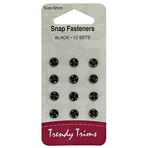 Trendy Trims Metal Snap Fasteners - Black