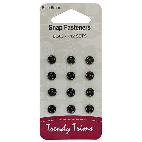 Trendy Trims Metal Snap Fasteners - Black