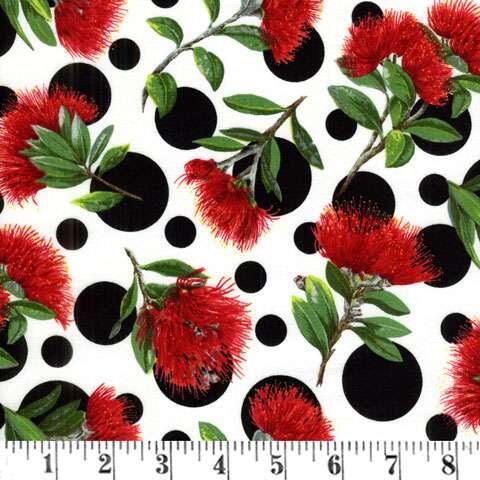 Nutex Spot on Kiwiana Fabric - White - 88310-101