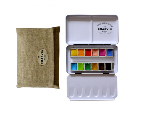 Charvin Watercolour Pan Set - 12 colours | The Ribbon Rose
