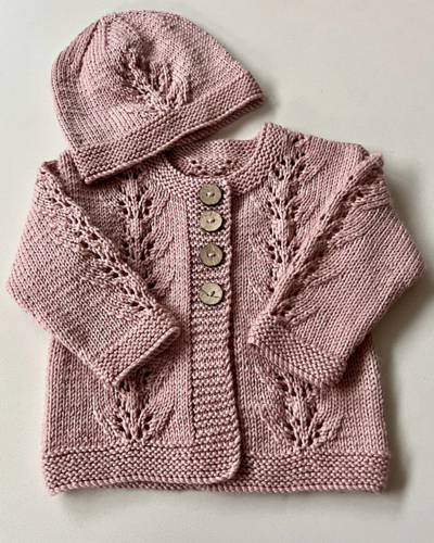 The Kiwi Stitch & Knit Co Abby Cardigan & Hat 8ply