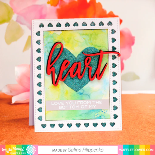 Waffle Flower Spotlight Heart Stencil