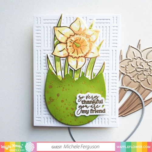 Waffle Flower Sketched Daffodil Foil Plate