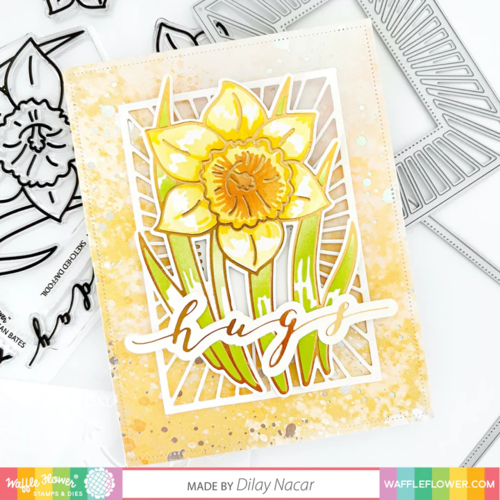 Waffle Flower Sketched Daffodil Foil Plate