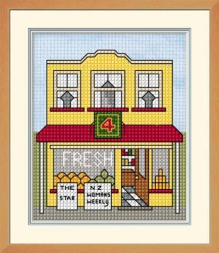 Lyn Manning Kiwi Town - Grocery Shop - Cross Stitch Kit