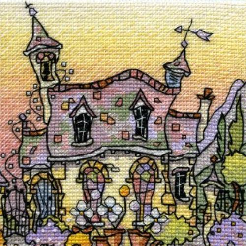 Michael Powell Mini Cross Stitch Kit Yew Tree Chapel The Ribbon Rose