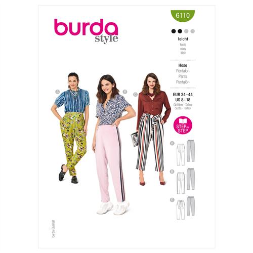 Burda Pattern 6110 Misses' Trousers & Pants | The Ribbon Rose