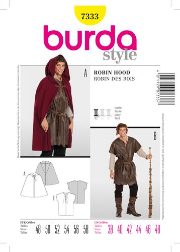 Burda Style Pattern 7333 Men's Robin Hood Costume