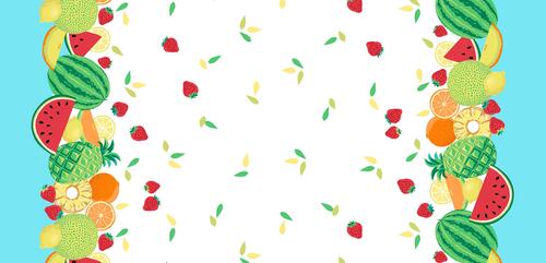 Michael Miller Sew Fruity Sew Fruity - Double Border Turquoise