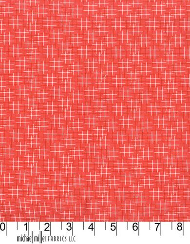 Michael Miller Hello /Swirly Girls Design Hashtag Texture - Coral