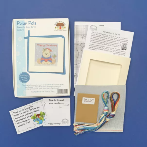 Bothy Threads Cross Stitch Kit - Christmas Card - Polar Pals
