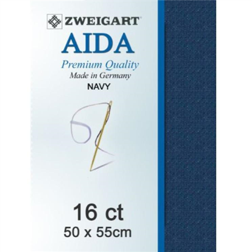 Zweigart Aida 16ct - Navy 50 x 55cm Zweigart Aida 16ct - Navy 50 x 55cm