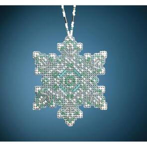 Mill Hill Counted Cross Stitch Ornament Kit 2.75"X3.25" Aqua Mist Snowflake