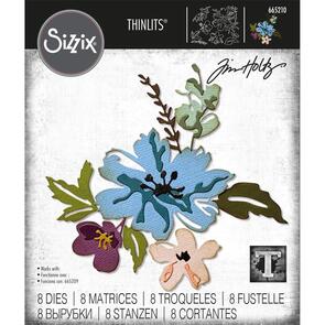 Sizzix Tim Holtz Thinlits Die Set 8PK - Brushstroke Flowers #2 by