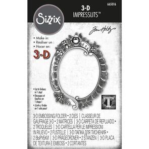 Sizzix Tim Holtz 3-D Impresslits Embossing Folder - Floral Frame by